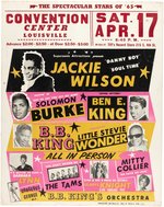 "THE SPECTACULAR STARS OF '65" JACKIE WILSON, BB KING & LITTLE STEVIE WONDER CONCERT POSTER.