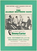 "THE ALLMAN BROTHERS BAND" JIMMY CARTER 1976 CAMPAIGN BENEFIT CONCERT POSTER.