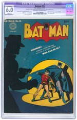 "BATMAN" #16 APRIL-MAY 1943 CGC RESTORED APPARENT 6.0 SLIGHT C-1 FINE (FIRST ALFRED).