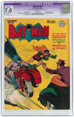 "BATMAN" #34 APRIL-MAY 1946 CGC RESTORED APPARENT 7.0 SLIGHT (A) F/VF.