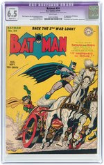 "BATMAN" #24 AUGUST-SEPTEMBER 1944 CGC RESTORED APPARENT 6.5 SLIGHT C-1 FINE+.