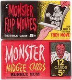 "MONSTER FLIP MOVIES" & "MONSTER LAFFS" (MIDGEE) TOPPS UNOPENED WAX PACK PAIR.