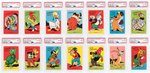 "1953 WOODY WOODPECKER'S DRAWING LESSON" PSA HIGH GRADE COMPLETE PREMIUM CARD SET.