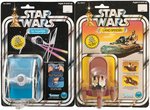 "STAR WARS - LAND SPEEDER & TIE FIGHTER" DIE-CAST PAIR ON 12 BACK CARDS.