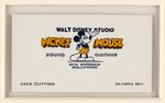 DISNEY ANIMATOR & DIRECTOR JACK CUTTING EARLY 1930s BUSINESS CARD FRAMED DISPLAY.