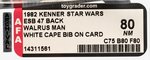 "STAR WARS: THE EMPIRE STRIKES BACK" WALRUS MAN SAMPLE CARD WITH WHITE CAPE BIB FORTUNA AFA 80 NM.