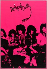 RARE NEW YORK DOLLS 1970S DAY-GLO PINK SILKSCREEN POSTER.