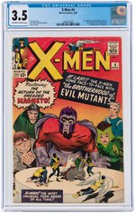 "X-MEN" #4 MARCH 1964 CGC 3.5 VG- (FIRST QUICKSILVER, SCARLET WITCH & BROTHERHOOD OF EVIL MUTANTS).