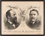 GARFIELD & ARTHUR RARE 1880 JUGATE LITHOGRAPH POSTER.