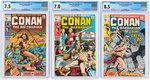 "CONAN THE BARBARIAN" #1, #2, #3 CGC TRIO (FIRST CONAN & KING KULL).