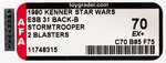 "STAR WARS: THE EMPIRE STRIKES BACK - STORMTROOPER" 31 BACK-B AFA 70 EX+. (TWO BLASTERS)