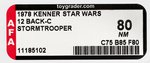 "STAR WARS - STORMTROOPER" 12 BACK-C AFA 80 NM.