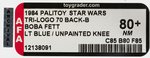 PALITOY "STAR WARS: RETURN OF THE JEDI - BOBA FETT" TRI-LOGO 70 BACK-B AFA 80+ NM.