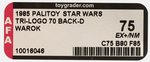 PALITOY "STAR WARS: RETURN OF THE JEDI - WAROK" TRI-LOGO 70 BACK-D AFA 75 EX+/NM.