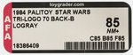 PALITOY "STAR WARS: RETURN OF THE JEDI - LOGRAY" TRI-LOGO 70 BACK-B AFA 85 NM+.