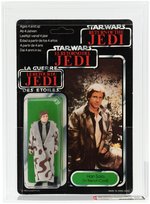 PALITOY "STAR WARS: RETURN OF THE JEDI - HAN SOLO & LANDO CALRISSIAN" TRI-LOGO AFA 80 NM PAIR.