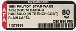 PALITOY "STAR WARS: RETURN OF THE JEDI - HAN SOLO & LANDO CALRISSIAN" TRI-LOGO AFA 80 NM PAIR.