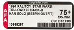 PALITOY "STAR WARS: RETURN OF THE JEDI - HAN SOLO (BESPIN OUTFIT)" TRI-LOGO 70 BACK-B AFA 75+ EX+/NM