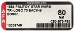 PALITOY "STAR WARS: RETURN OF THE JEDI - BOSSK" TRI-LOGO 70 BACK-B AFA 80 NM.