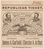 GARFIELD AND ARTHUR JUGATE "A SOLID NORTH" NEW HAMPSHIRE 1880 BALLOT.