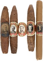 WILSON, HUGHES, COOLIDGE & DAVIS COLLECTION OF FIVE CAMPAIGN CIGAR BANDS.