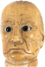 IMPRESSIVE "DANIEL WEBSTER" CARVED IVORY BUST TOPPER CANE.