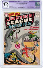 "BRAVE AND THE BOLD" #28 FEB-MAR 1960 CGC RESTORED SLIGHT (A-1) 7.0 FINE/VF (FIRST JUSTICE LEAGUE).