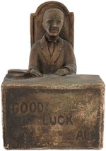 "DEMOCRACY'S GREAT CHANCE ALL AROUND THE COUNTRY" AL SMITH AT DESK FIGURAL CHALKWARE.