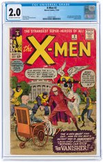 "X-MEN" #2 NOVEMBER 1963 CGC 2.0 GOOD (FIRST VANISHER).
