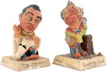 JOHNSON, HUMPHREY, KENNEDY, WALLACE, NIXON & DIRKSEN 1968 "POLITICAL PIXIE" CARICATURE STATUES.