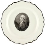 RARE JAMES MADISON SCALLOPED RIM LIVERPOOL CREAMWARE PLATE.