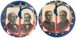 BRYAN/KERN & TAFT/SHERMAN PAIR OF STRIKING "US" JUGATE BUTTONS.