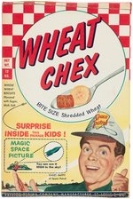 "WHEAT CHEX" CEREAL BOX WITH "SPACE PATROL MAGIC SPACE PICTURE" OFFER.