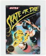 "NINTENDO - SKATE OR DIE" BOXED VIDEO GAME CARTRIDGE CAS 80+ (BLACK NINTENDO SEAL).