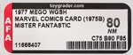 MEGO WGSH "MR. FANTASTIC" 1975B CARD AFA 80 NM.