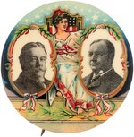 OUTSTANDING TAFT & SHERMAN SEATED MISS LIBERTY JUGATE BUTTON HAKE #4.