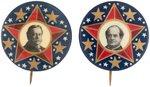 TAFT & BRYAN PAIR OF 1908 STAR MOTIF PORTRAIT BUTTONS.