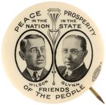 WILSON & GLYNN "FRIENDS OF THE PEOPLE" COATTAIL JUGATE BUTTON.