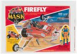 "M.A.S.K." SERIES 2 FIREFLY DUNE BUGGY/ROCKET GLIDER & JULIO LOPEZ FIGURE CAS 85 UNCIRCULATED.