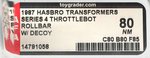 "TRANSFORMERS" SERIES 4 THROTTLEBOT ROLLBAR WITH DECOY AFA 80 NM.