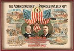 McKINLEY & ROOSEVELT JUGATE "THE ADMINISTRATION'S PROMISES HAVE BEEN KEPT" POSTER.