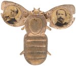 McKINLEY AND BRYAN PAIR OF MECHANICAL GOLD AND SILVER BUGS.