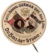 TAFT AND KAISER WILHELM "GERMAN DAY AUG. 8, 1910" REAL PHOTO JUGATE BUTTON.