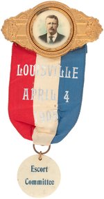 ROOSEVELT LOUISVILLE, KENTUCKY SPEECH "ESCORT COMMITTEE" RIBBON BADGE.