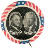 ROOSEVELT & GARNER PATRIOTIC BORDER JUGATE BUTTON HAKE #305.