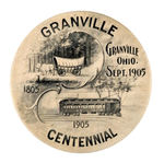 "GRANVILLE CENTENNIAL" SHOWING CONESTOGA WAGON AND STREETCAR.