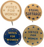 QUARTET OF "VOTES FOR WOMEN" SUFFRAGE 'STAR' BUTTONS.