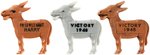 TRIO OF TRUMAN FIGURAL DONKEY PIN-BACKS INCLUDING "I'M SO WILD ABOUT HARRY".