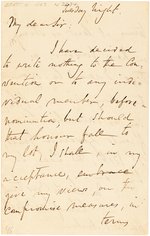 WINFIELD SCOTT HAND WRITTEN AND SIGNED LETTER REFERENCING SUPPORT FOR THE COMPROMISE OF 1850.