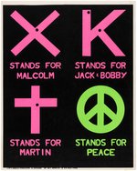 MARTIN LUTHER KING, MALCOLM X, JOHN & BOBBY KENNEDY MEMORIAL POSTER.